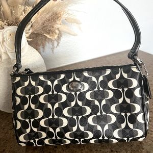 Coach Black & White Baguette Bag